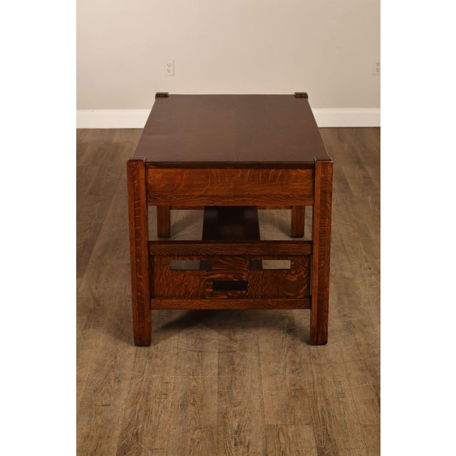 Antique Arts & Crafts Library Table Writing Desk For Sale - Image 16 of 18