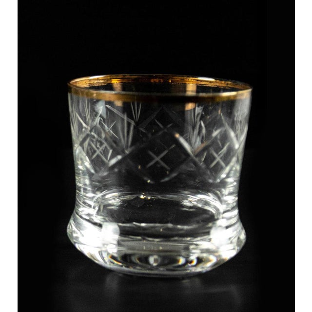 Mid-Century European Glasses with Gilded Edges, Set of 3 For Sale - Image 6 of 7