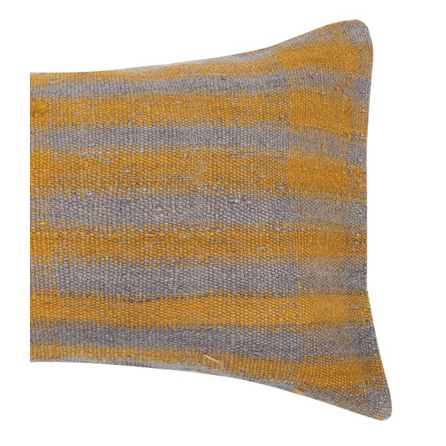 Traditional 16"x28" Vintage Kilim Cushion Cover. Handwoven Pillowcase. Lumbar Pillow Cover For Sale - Image 3 of 4