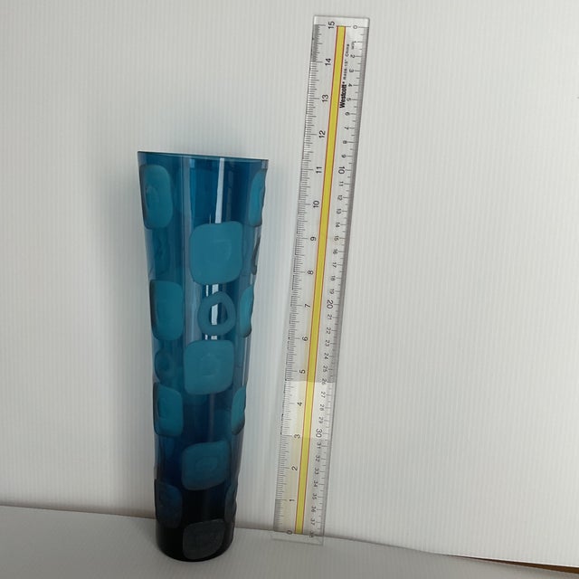 Vintage Fenton International “Blue Odyssey” Art Glass Vases-a Pair. For Sale In Kansas City - Image 6 of 6