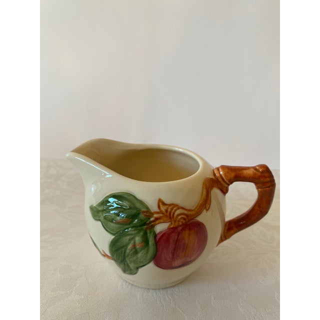 Ceramic Late 20th Century Franciscan Apple Pattern Sugar Bowl With Lid and Creamer For Sale - Image 7 of 11