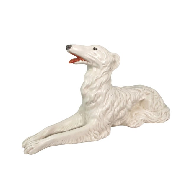 1970's hand-painted Russian wolfhound figure. Marked "Holland Mold V Canepa". Minimal age wear.