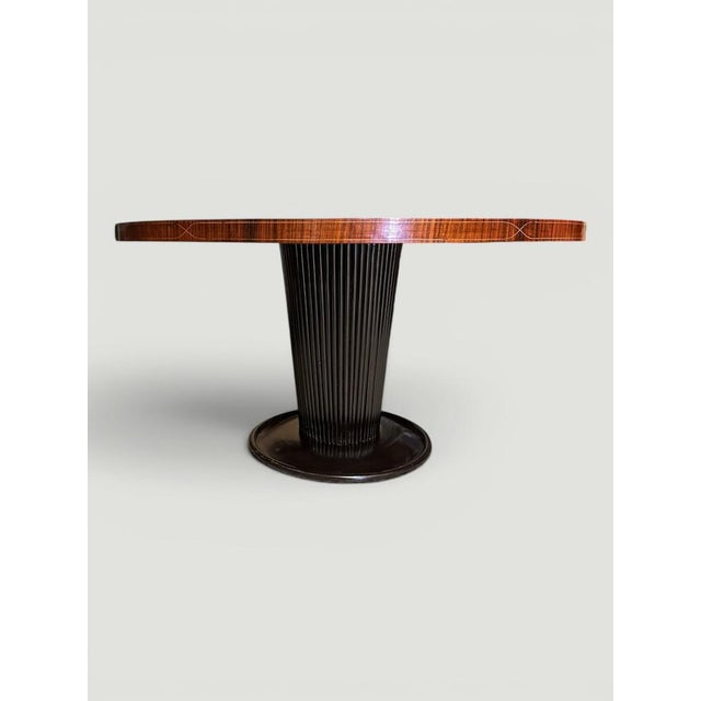 Paolo Buffa Mid-Century Italian Round Dining Table attributed to Osvaldo Borsani, 1950s For Sale - Image 4 of 18
