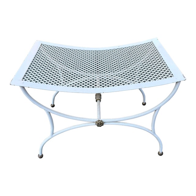 Vintage Mid Twentieth Century Italian Wrought Iron Patio Bench For Sale