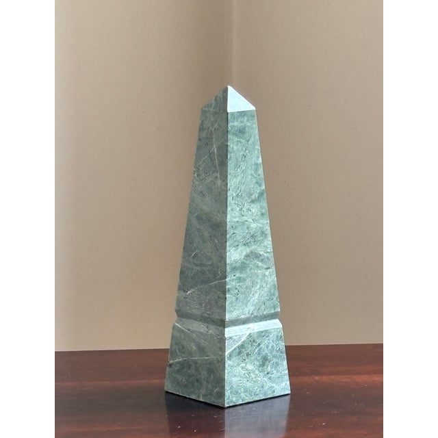 10" Neoclassical Style Green Marble Obelisk For Sale In Baltimore - Image 6 of 17