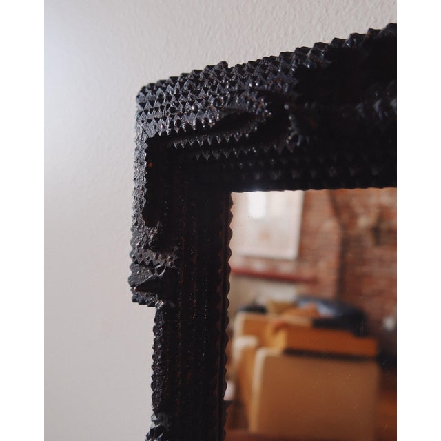 Antique Hand Carved Tramp Art Mirror, Late 19th Century For Sale - Image 18 of 18
