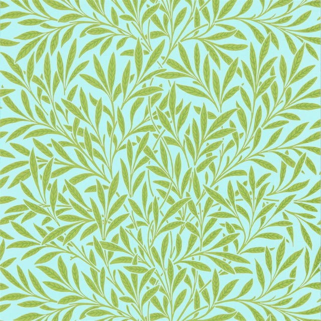 Morris & Co Willow Wallpaper in Sky/Leaf For Sale