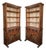 Late 19th Century Pair of Marquetry Pine Bookcase with Two Doors and Drawers For Sale