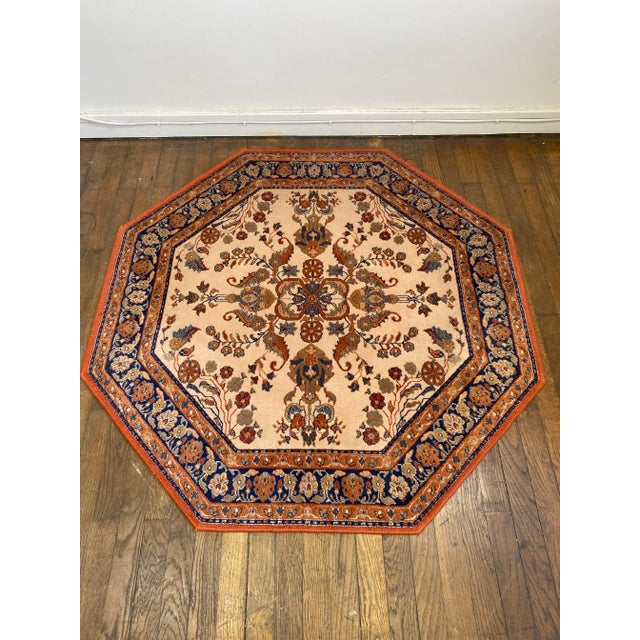 1950s Vintage Delphi Octagonal Rug, 1950s For Sale - Image 5 of 5