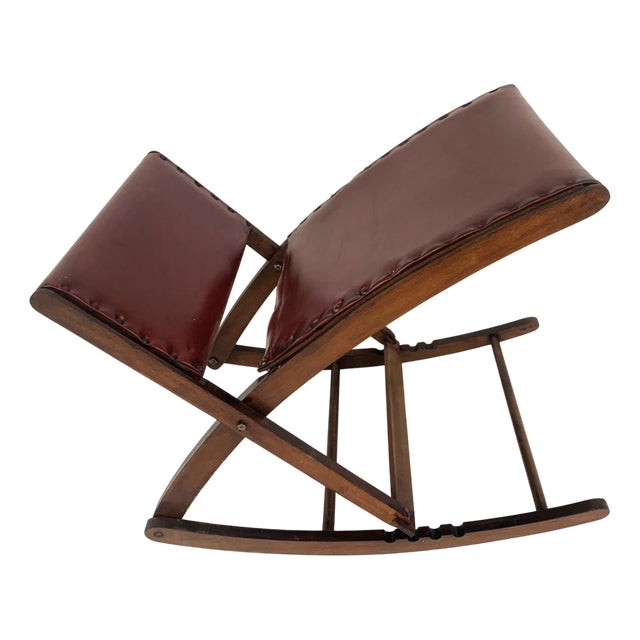 Folding Pouf with Adjustable Height, 1940s For Sale