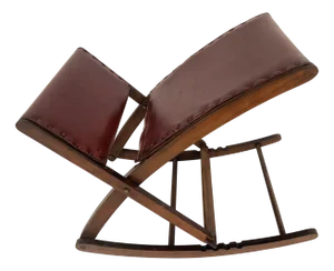 Folding Pouf with Adjustable Height, 1940s
