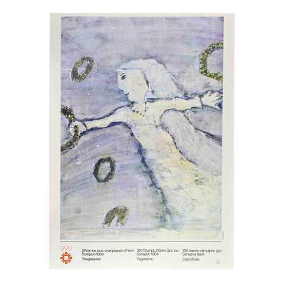 XIV Olympic Winter Games Poster, 1984 For Sale