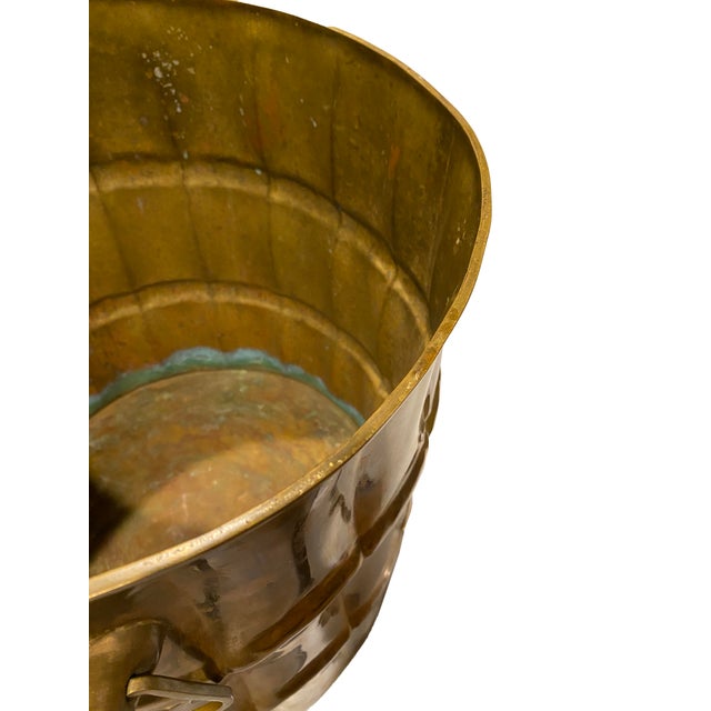 Large Tarnished-Brass Jardiniere With Handles For Sale - Image 13 of 13