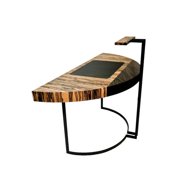 Contemporary Half-Moon Desk in White Ebony by Aymeric Lefort For Sale - Image 3 of 13