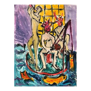 1980s Adrienne Anderson Mythological Monoprint For Sale