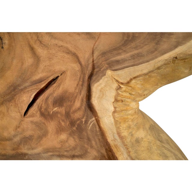 Late 20th Century Late 20th Century Monumental Lychee Root Wood Console Table For Sale - Image 5 of 10