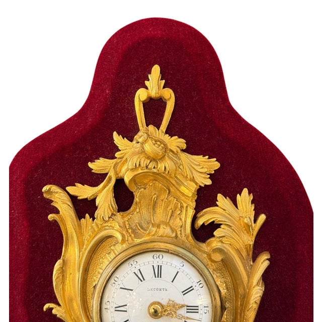 French French Louis XV Style Ormolu Cartel Wall Clock by Lecomte, Paris, 19th Century. For Sale - Image 3 of 9