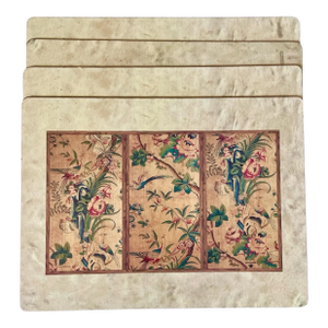 Vintage Pimpernel Cork Backed Placemats Winterthur Japanese Panels Set of 4