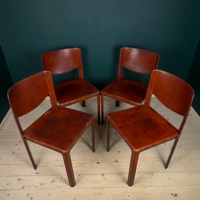 Mid-Century Sistina Saddle Dining Chairs by Tito Agnoli for Matteo Grassi, Italy, 1980s, Set of 4 For Sale - Image 6 of 18