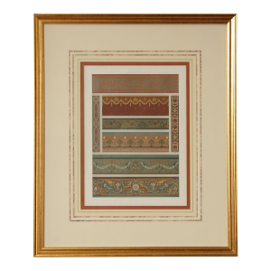Framed Lithograph of Victorian Wallpaper Borders