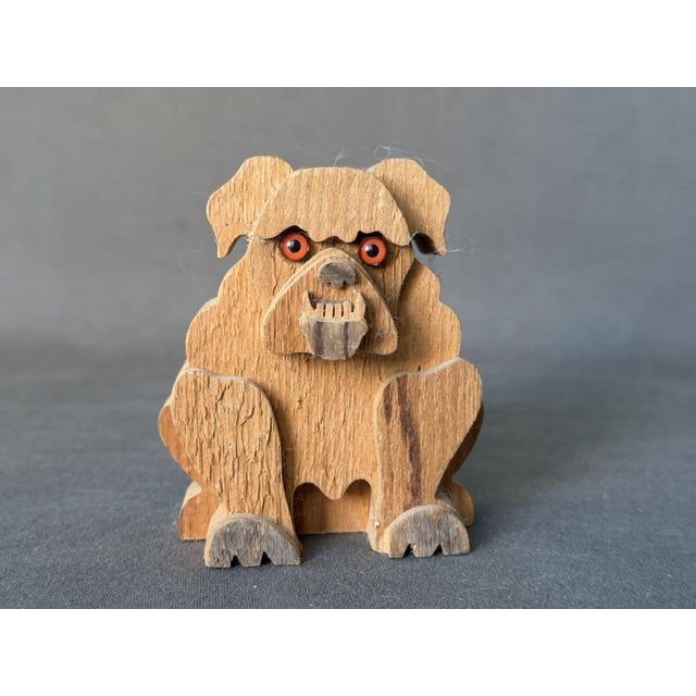 1970s Wooden Bulldog Sculpture from Fausto Sangiovanni, Orvieto, Italy, 1975 For Sale - Image 5 of 5