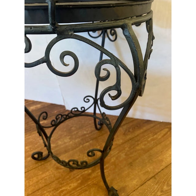 Metal Tall Free Standing Whimsical Black Iron Functional Birdcage For Sale - Image 7 of 11