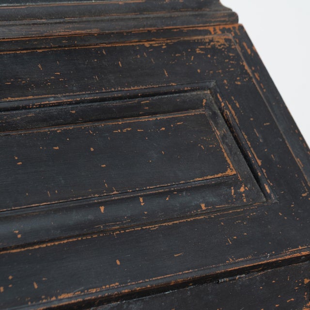 Wood 19th Century Danish Black Painted Oak Secretary Bureau For Sale - Image 7 of 18