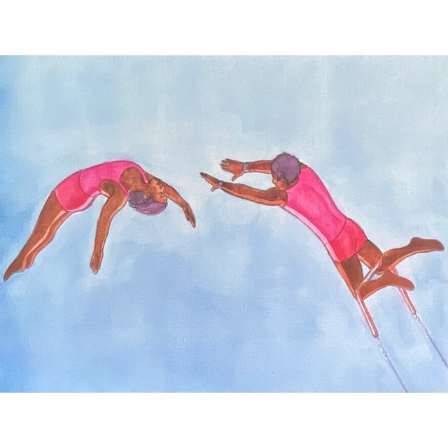 Modern Teamwork Giclee Print on Canvas Framed For Sale - Image 3 of 6