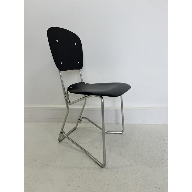 Black Alu-Flex Dining Chairs by Armin Wirth, 1960s, Set of 4 For Sale - Image 8 of 13