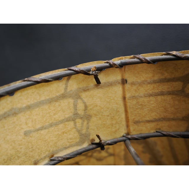 1960s Mid-Century Rattan Lamps With Two Tiered Fiberglass Drum Shades, Pair For Sale - Image 9 of 9
