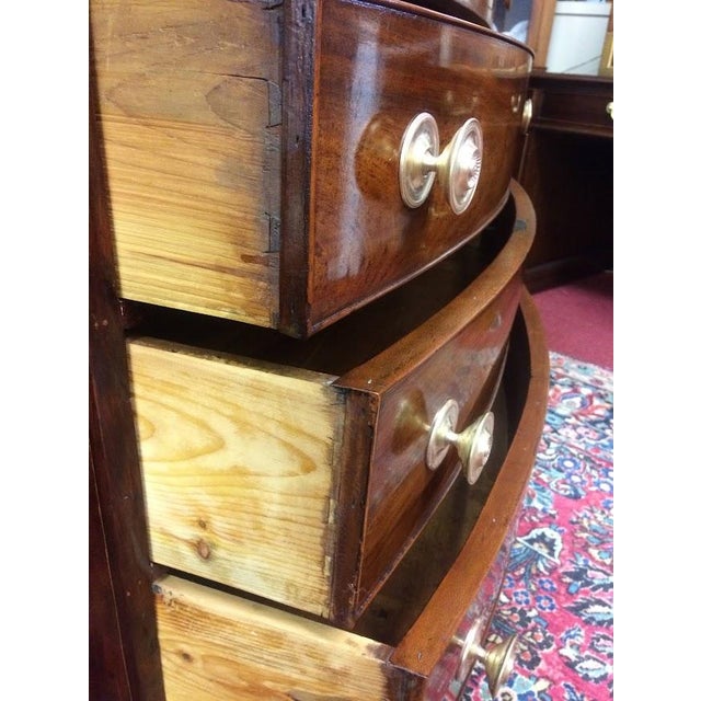 Wood Antique Bowfront Chest of Drawers, Mahogany Chest For Sale - Image 7 of 14
