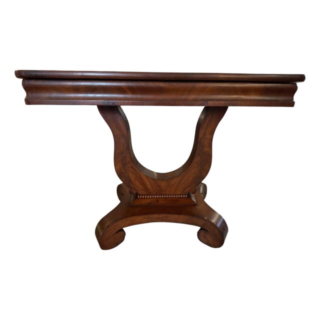 Lexington Regency Style Console Table With Lyre Base in Cherry For Sale