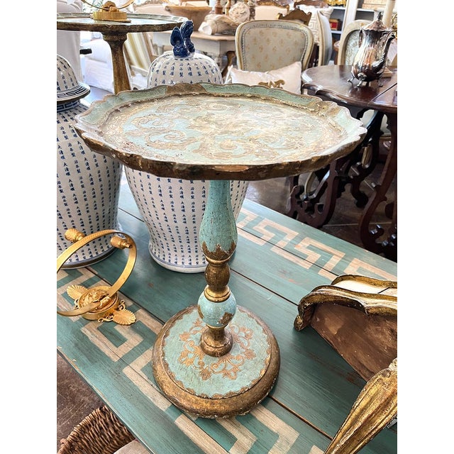 Italian 19th Century Petite Turquoise Florentine Table For Sale - Image 3 of 3