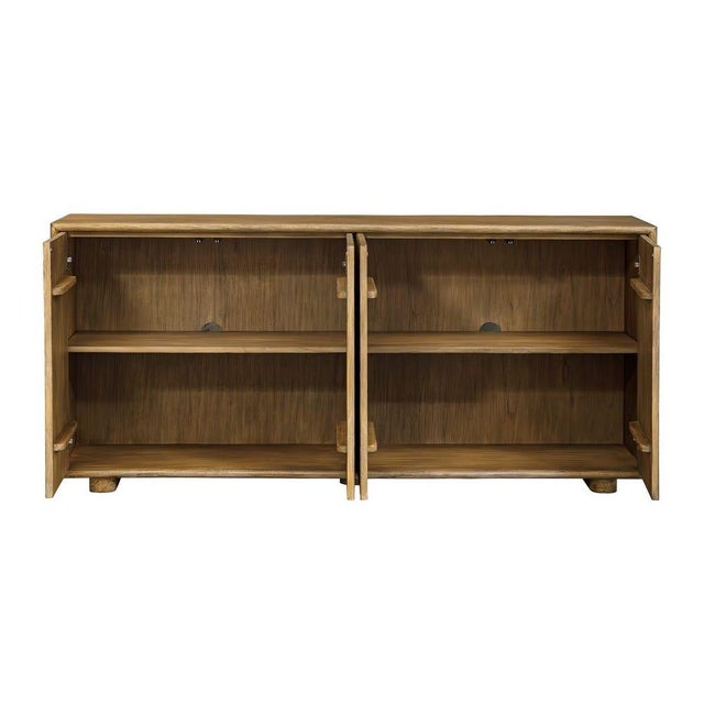 Modern Organic 4 Door Credenza , Natural For Sale - Image 9 of 10