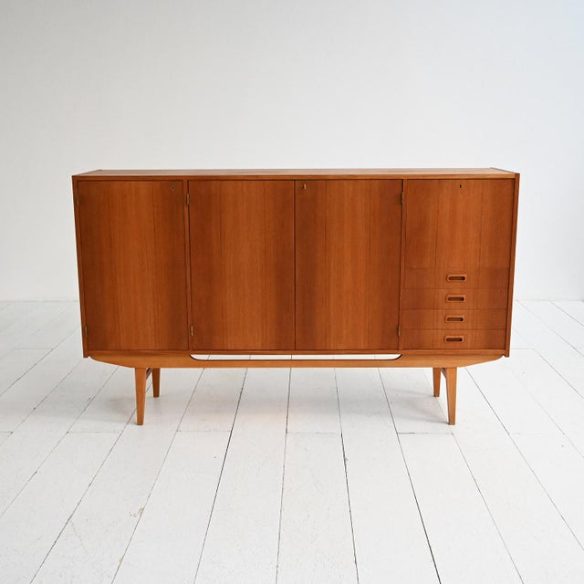 Scandinavian Teak Highboard, 1950s-1960s For Sale - Image 10 of 10