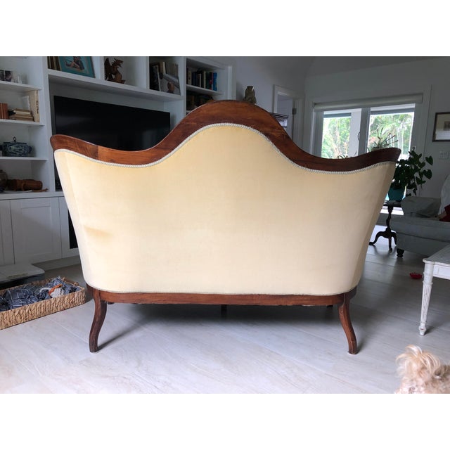 Rococo Late 19th Century Rococo Revival Carved Walnut Camelback Settee For Sale - Image 3 of 6