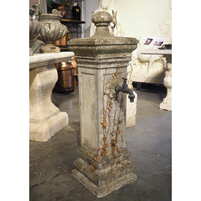 French Vintage French Cement Fountain Pillar From Provence For Sale - Image 3 of 18