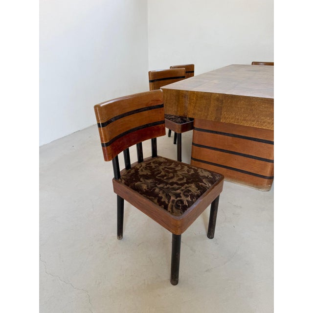 Art Deco Table and Chairs, 1930s, Set of 7 For Sale - Image 4 of 8
