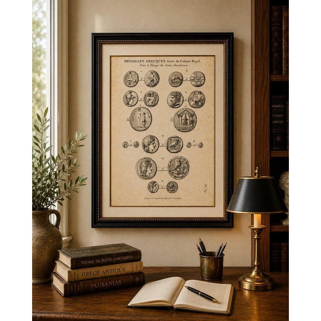 Brown Tardieu, Antique Print of Ancient Greek Coins and Medals, 1825, Engraving For Sale - Image 8 of 9