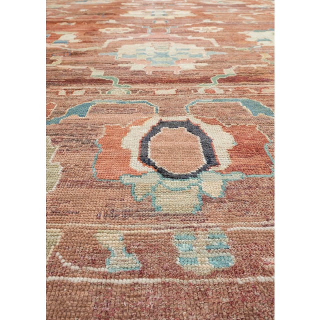 Early 21st Century Turkish Oushak Old Wool Rug 11'9" x 14'3" #18130 For Sale - Image 5 of 8