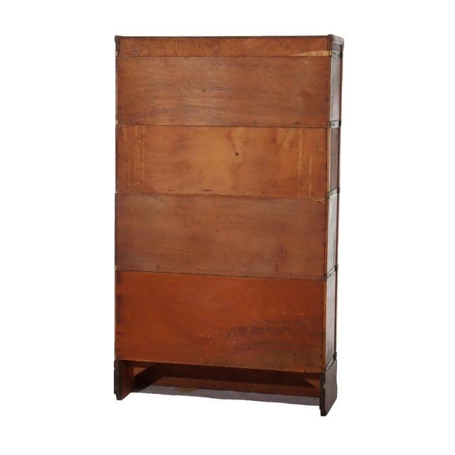 Globe Wernicke Antique Globe Wernicke Arts & Crafts Oak 4-Stack Barrister Bookcase Circa 1920 For Sale - Image 4 of 5