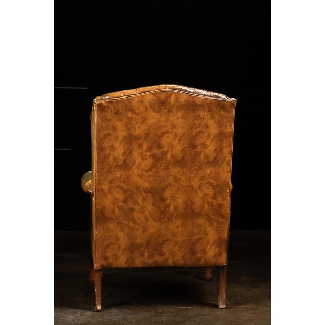 Vintage Tufted Leather Chesterfield Armchair in Camel Brown For Sale - Image 4 of 8