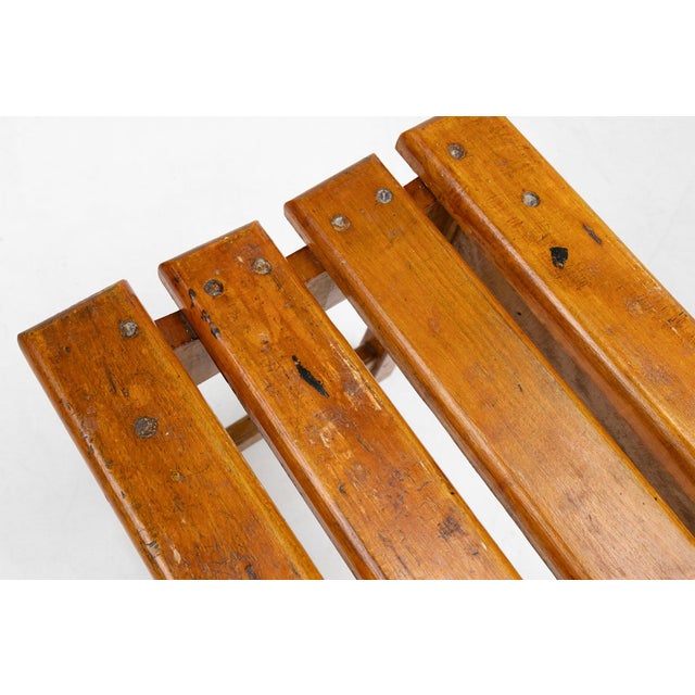 Industrial Brutalist Wooden Stool, Belgium, 1920s For Sale - Image 10 of 11