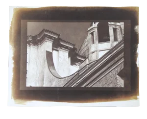 Vintage Cyanotype Architectural Detail Old Building Photograph