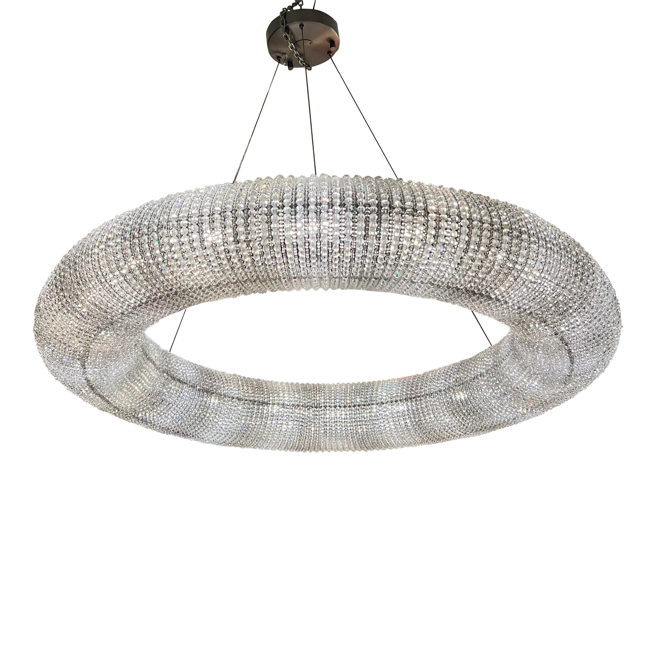 Restoration Hardware Crystal Halo Clear Round Led Chandelier 72 Inch - image 0