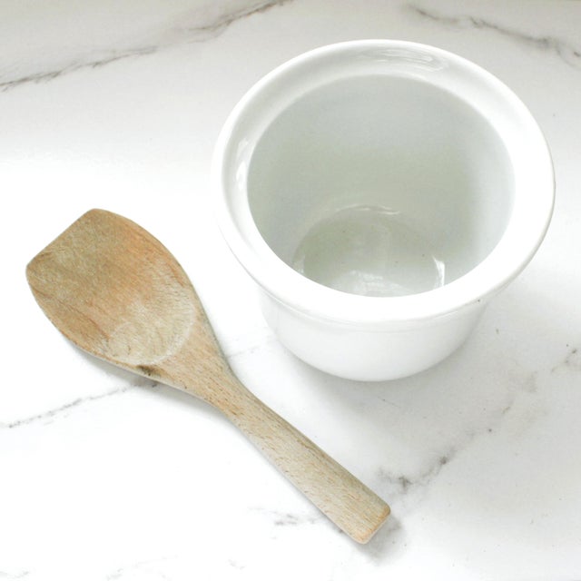 Vintage Pennsylvania stoneware butter crock with wooden scoop. These old crocks once played an integral role in kitchens...