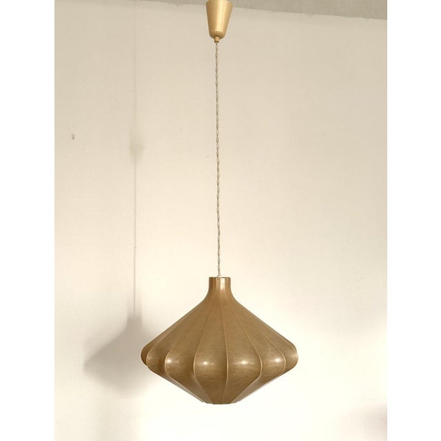 1960s Cocoon Pendant Light attributed to Friedel Wauer for Goldkant Leuchten, 1960s For Sale - Image 5 of 14