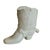 Vintage White Ceramic Cowboy Boot Vase For Sale - Image 4 of 8
