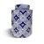 Asian Navy & White Diamond Print Porcelain Jars- Set of 3 For Sale In New York - Image 6 of 12