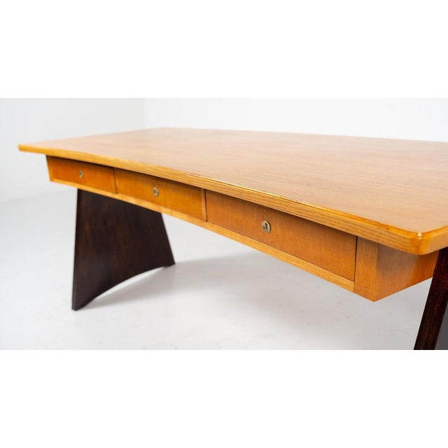 Mid-Century Modern Desk attributed to Erich Stratmann, Germany, 1950s For Sale - Image 4 of 15